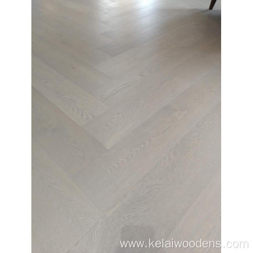 light gray natural color herringbone parquet oak flooring